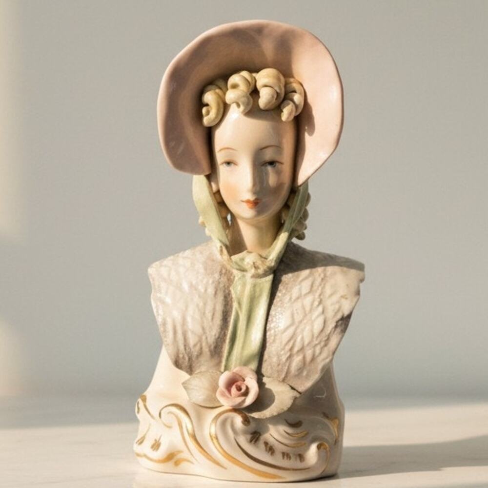 Vintage Cordey 5028 Porcelain Lady Bust Figurine Victorian Style Statue